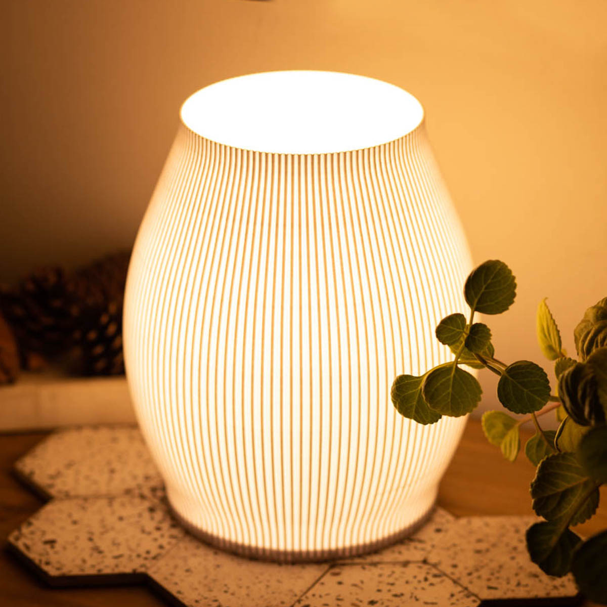 Velador Copenhague Lineal Blanco 24 Cm