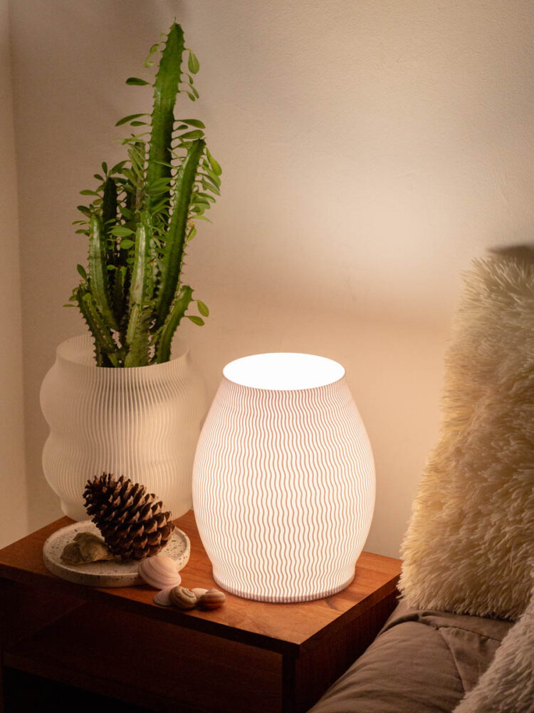 Velador Copenhague Ondas Blanco 24 Cm