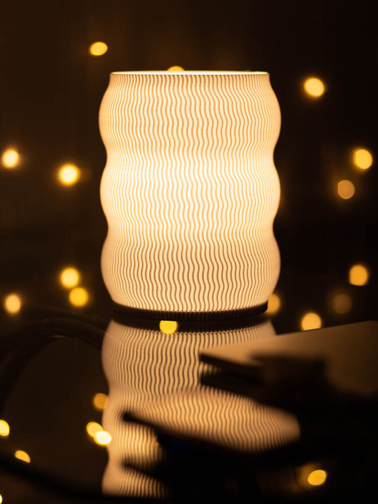 Velador Odense Ondas Blanco 24 Cm