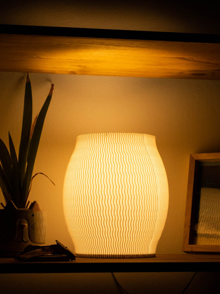 Velador Valhalla Ondas Blanco 24 Cm