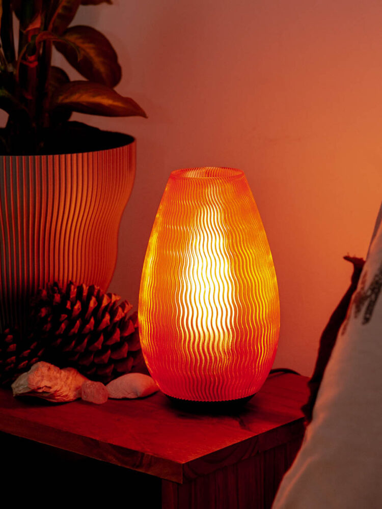 Velador Fjell Rojo Cristal 20 Cm