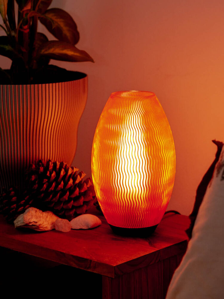 Velador Hamburg Rojo Cristal 20 Cm