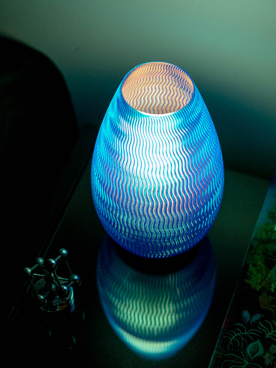 Velador Fjell Azul Cristal 20 Cm - Imagen 3