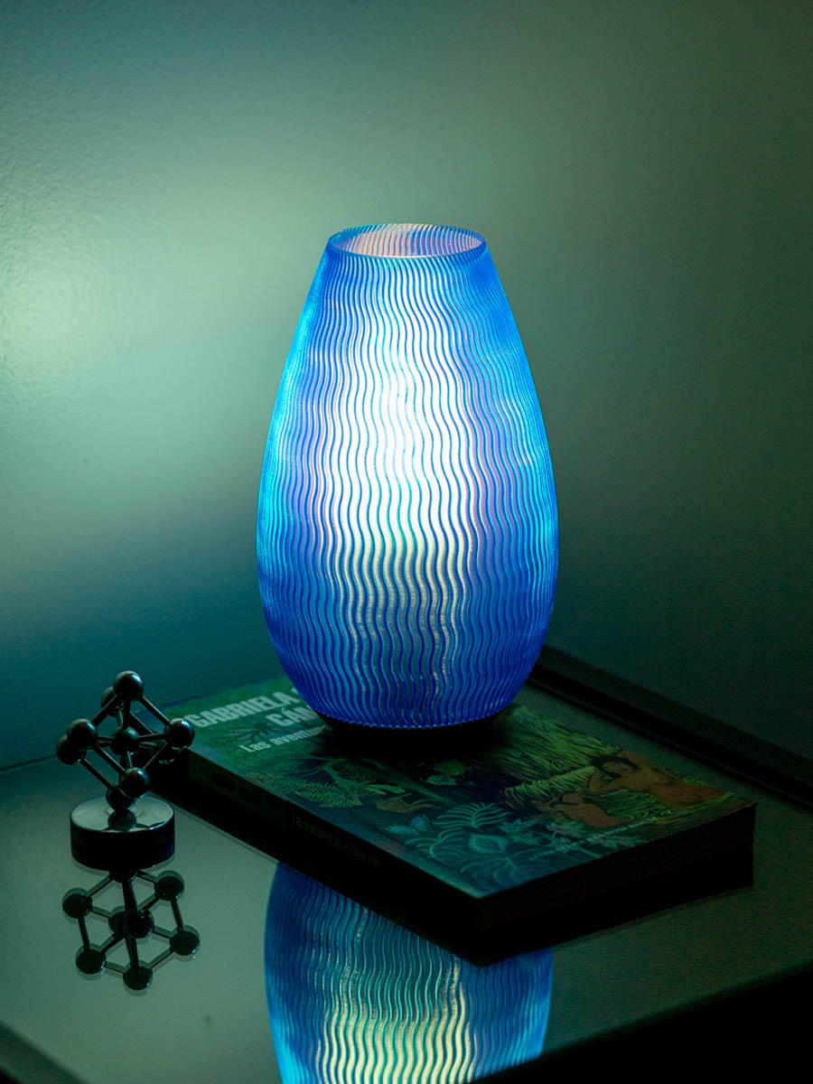 Velador Fjell Azul Cristal 20 Cm