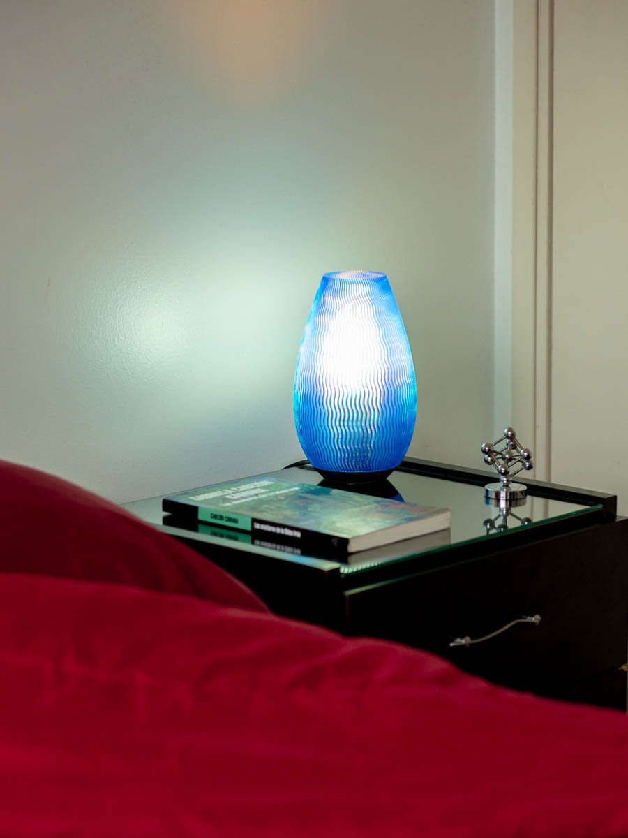 Velador Fjell Azul Cristal 20 Cm - Imagen 1