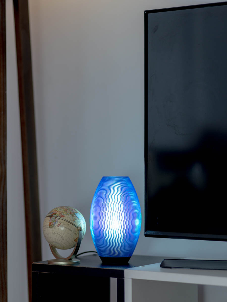 Velador Hamburg Azul Cristal 20 Cm - Imagen 2