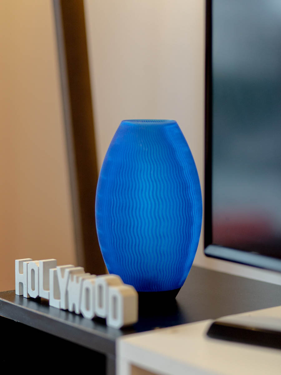 Velador Hamburg Azul Cristal 20 Cm - Imagen 1